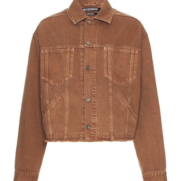 NWOT JACQUEMUS La Veste De-nimes Criollo in Camel & Beige new brown denim jacket - Picture 1 of 14